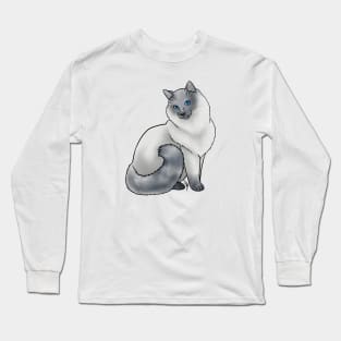 Cat - Balinese - Blue Long Sleeve T-Shirt